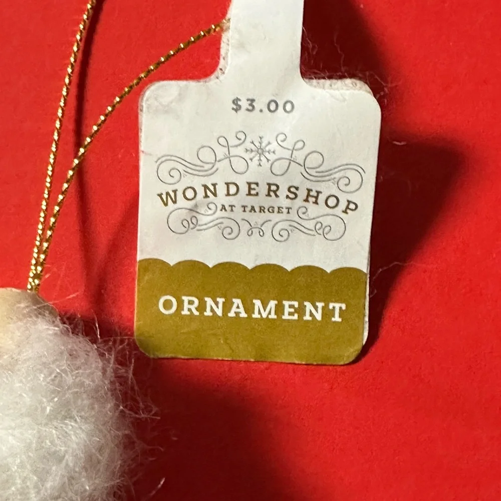 ⭐️ $1 When Bundled - Letter Y fuzzy white Ornament WONDERSHOP by Target NWT